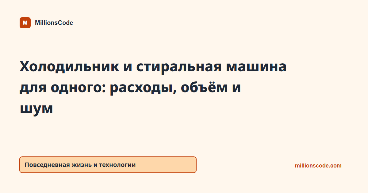 Холодильник и стиральная машина для одного: расходы, объём и шум