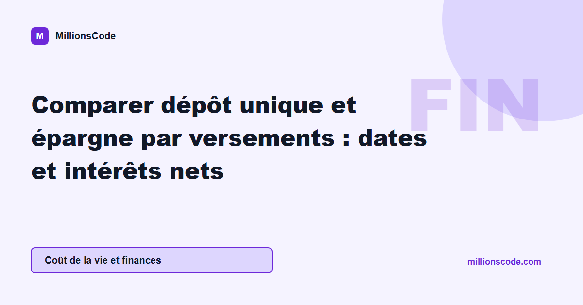Comparer dépôt unique et épargne par versements : dates et intérêts nets