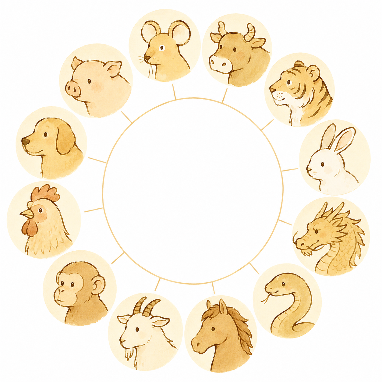 Korean 12 animal zodiac fortune infographic — today's fortune at a glance