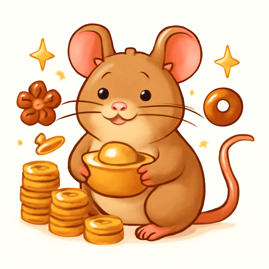 Today's fortune for the Rat sign — illustration symbolizing wealth luck and good fortune